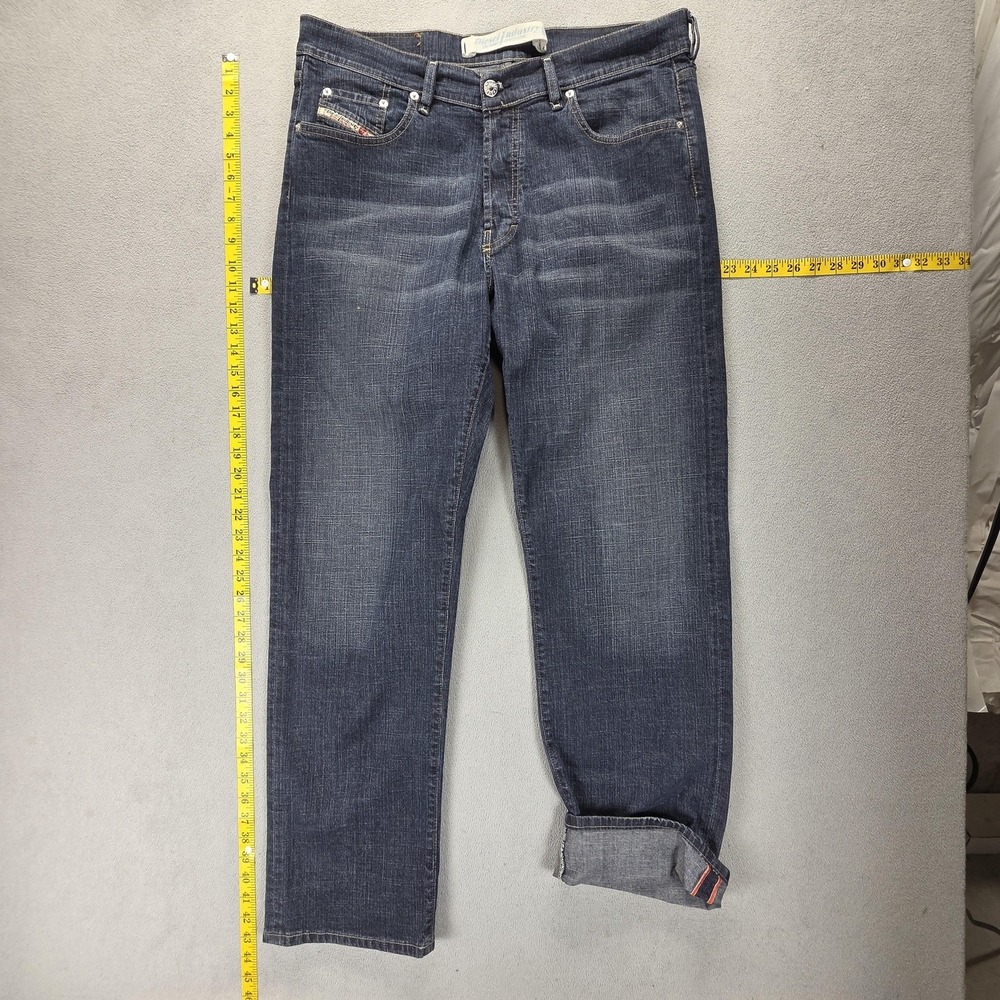 Vintage Diesel Jeans Mens 36x32 Blue Kulter Straight Button‎ Fly Made In Italy